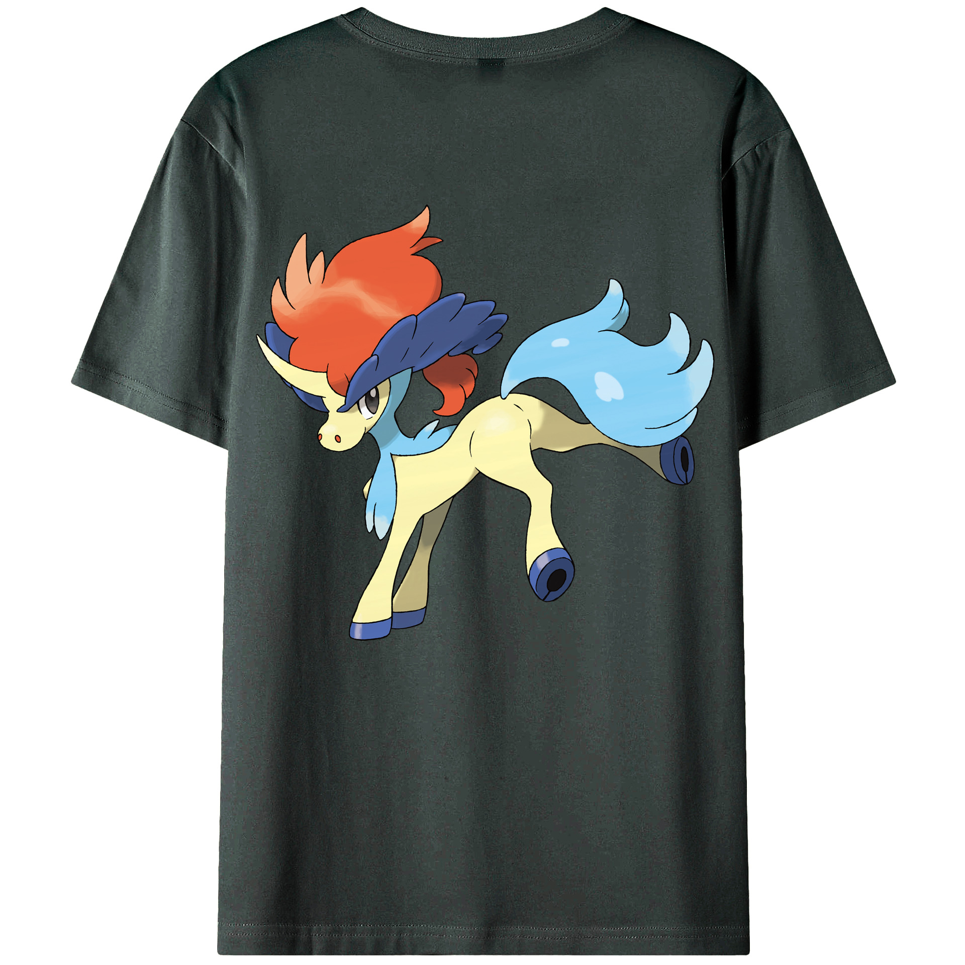 （画像用） ポケットモンスター Pokémon 綿100％ メンズ半袖Tシャツ（バックプリント） 通気性